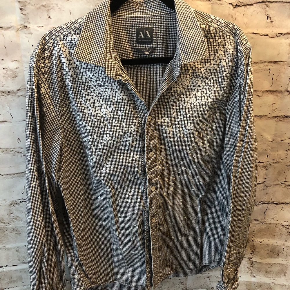 New Armani Exchange slim fit button Down Large